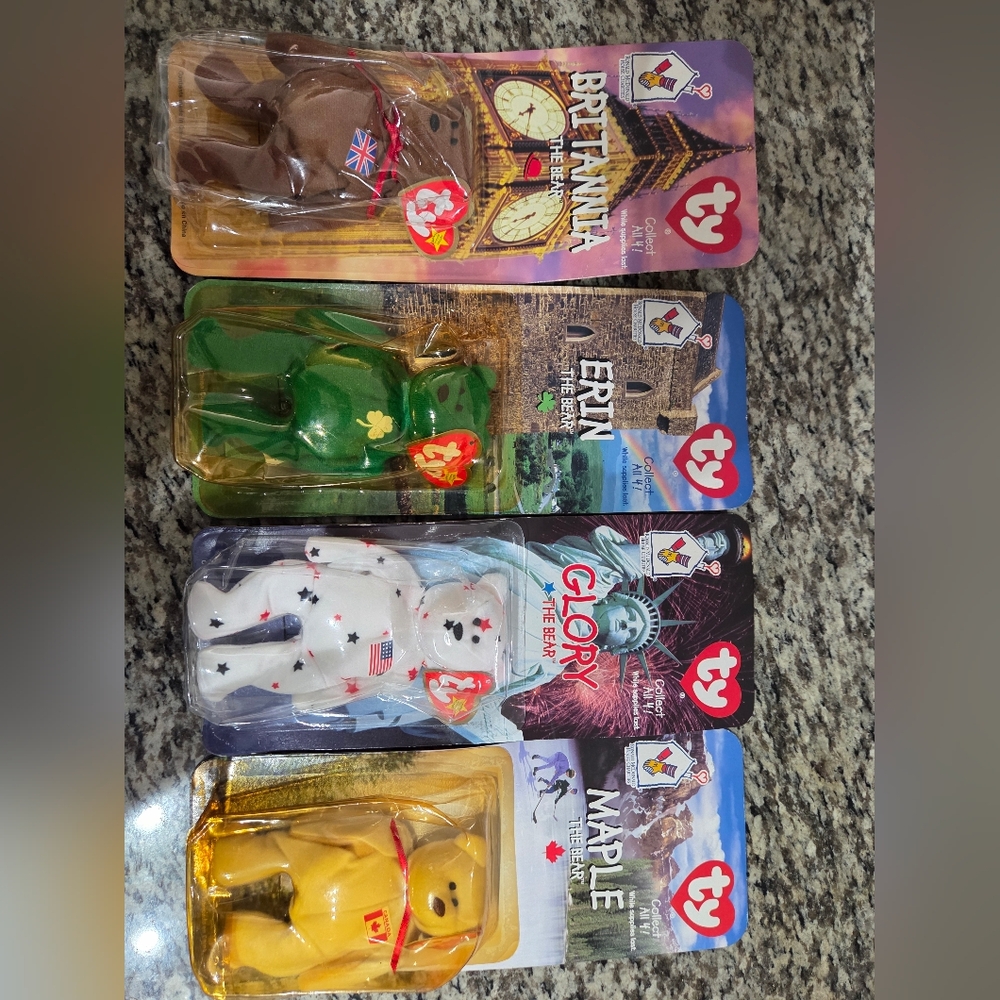Rare Vintage Ty McDonald's International Teenie Beanie Babies 1999 - Set of 4